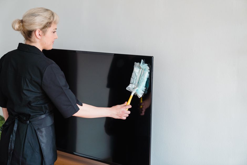 House cleaning service in a home interior